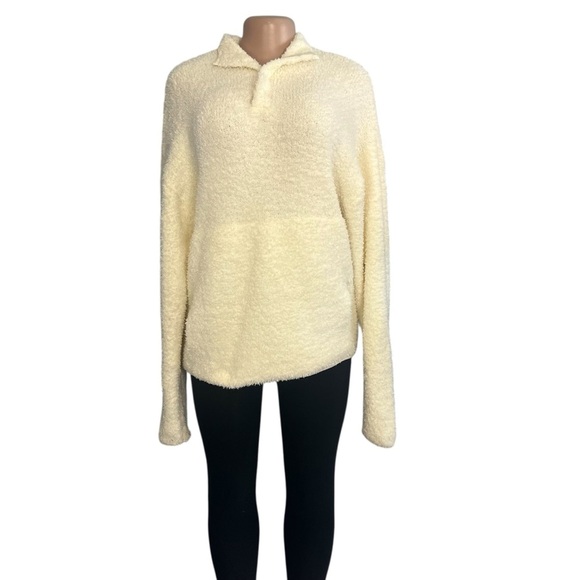 Skims Cozy Sherpa Snap Pullover Cream - Picture 3 of 9